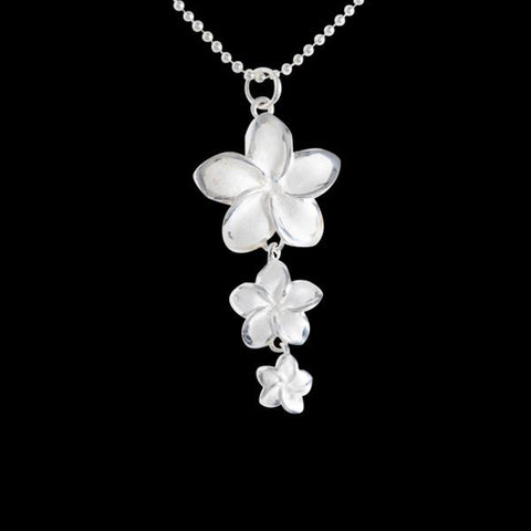 艶消し3連お花silver925ネックレス