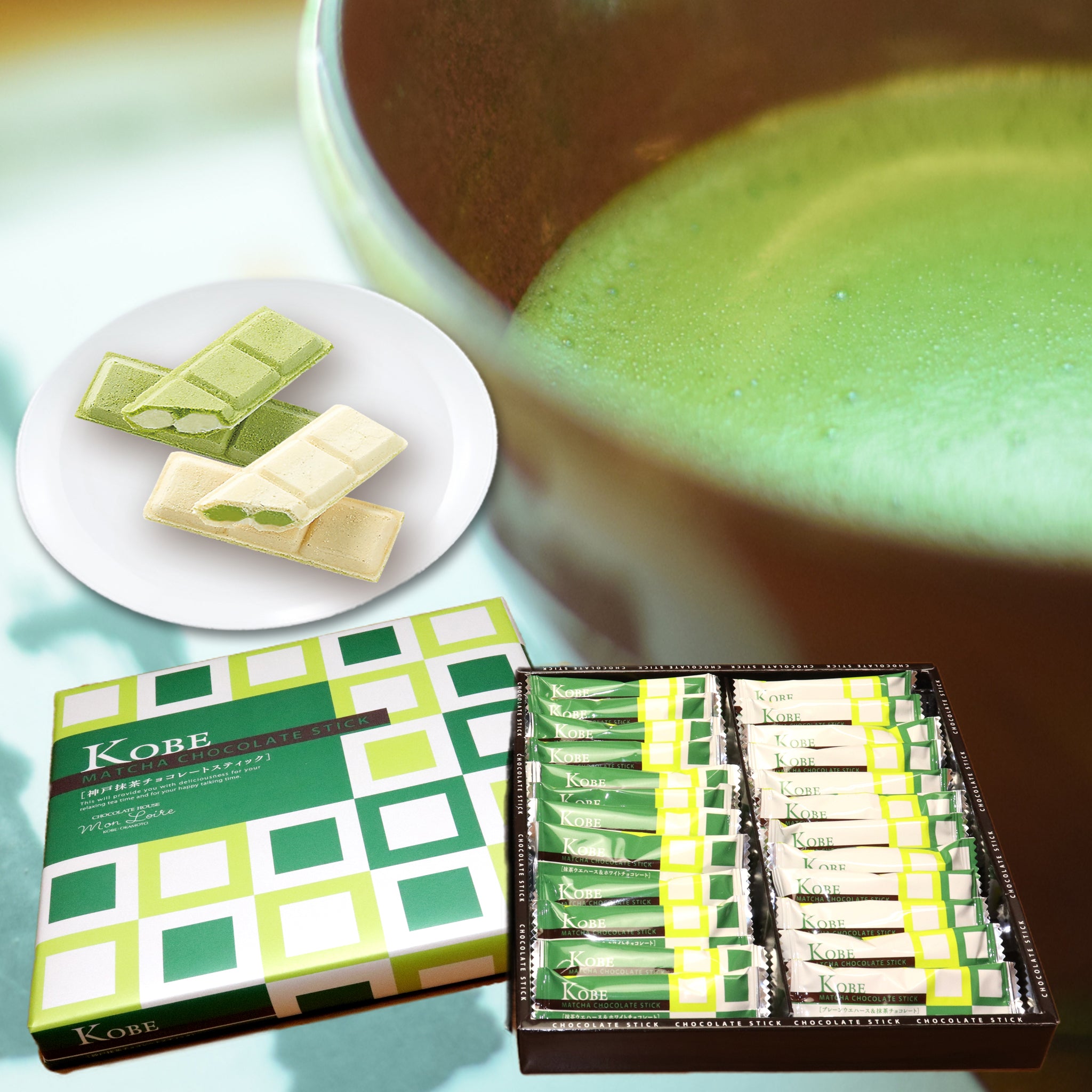 神戸抹茶チョコレートスティック (24個入)袋付き【モンロワール
