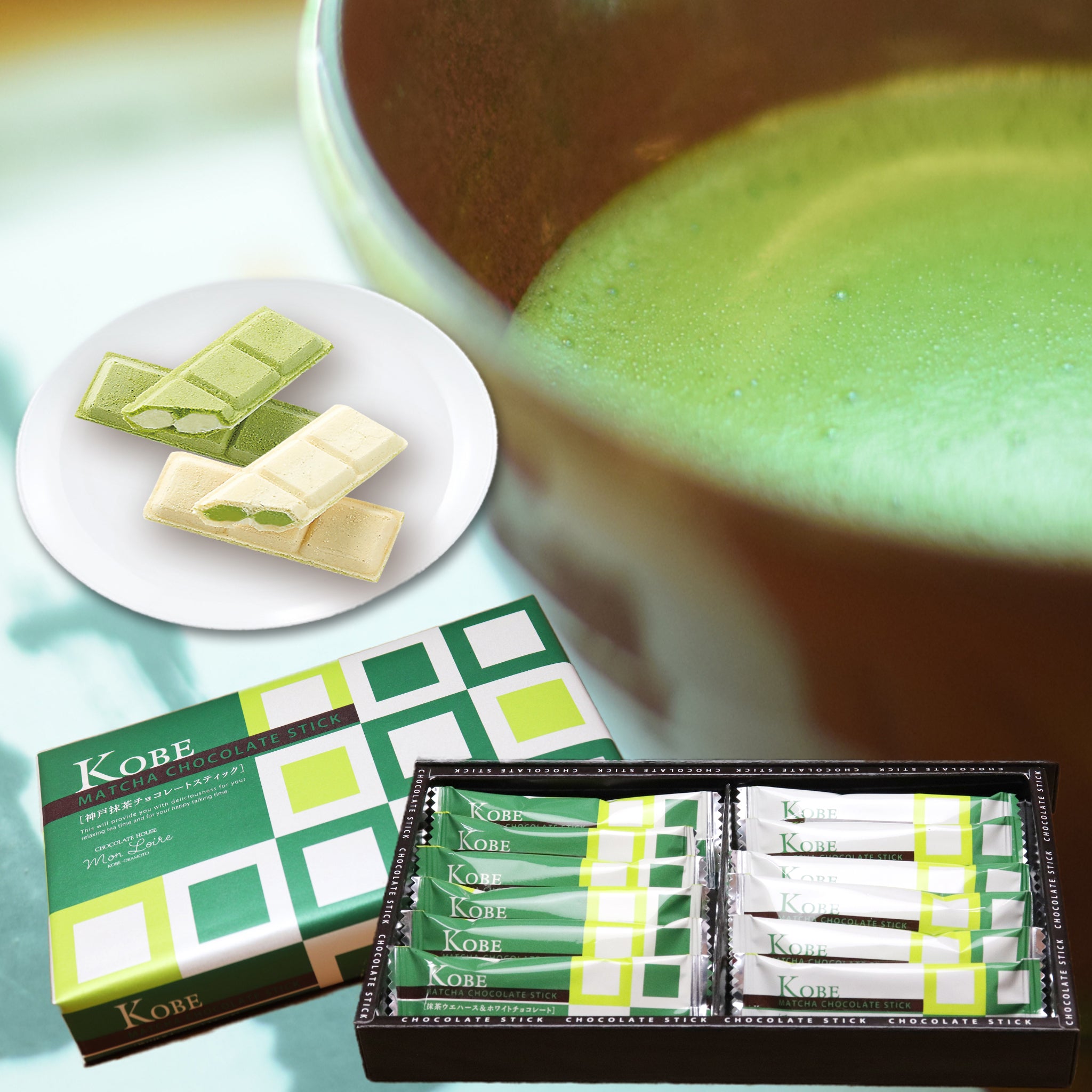 神戸抹茶チョコレートスティック (12個入)袋付き【モンロワール